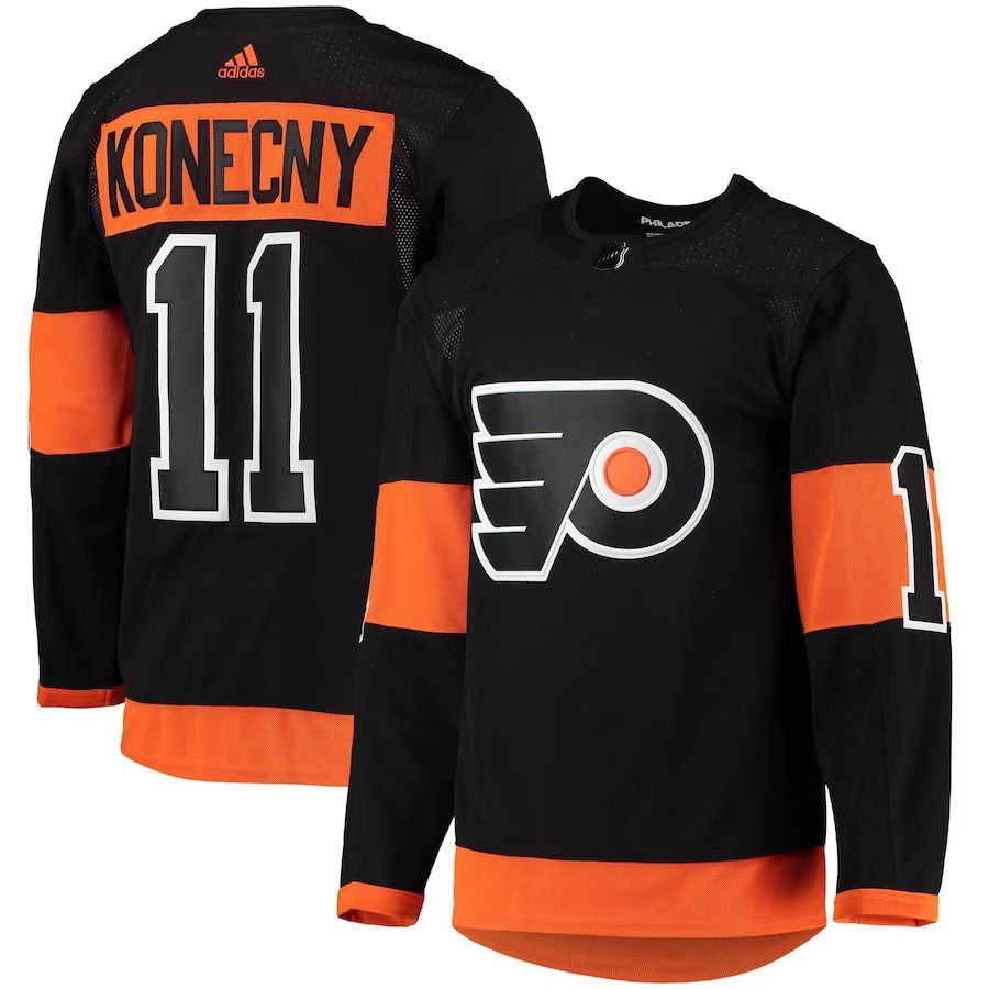 Men Philadelphia Flyers #11 Travis Konecny adidas Black Alternate Primegreen Authentic Pro Player NHL Jersey